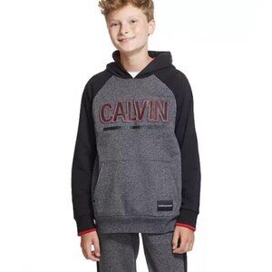 Calvin Klein Jeans Grey Space Dye Logo Pullover Hoodie Boy's Size M (10/12)